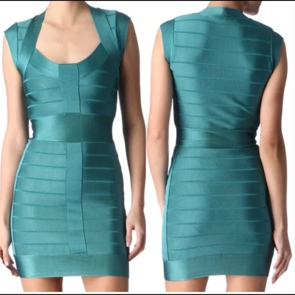 French Connection | Dresses | French Connection Green Body Con Bandage Dress  | Poshmark